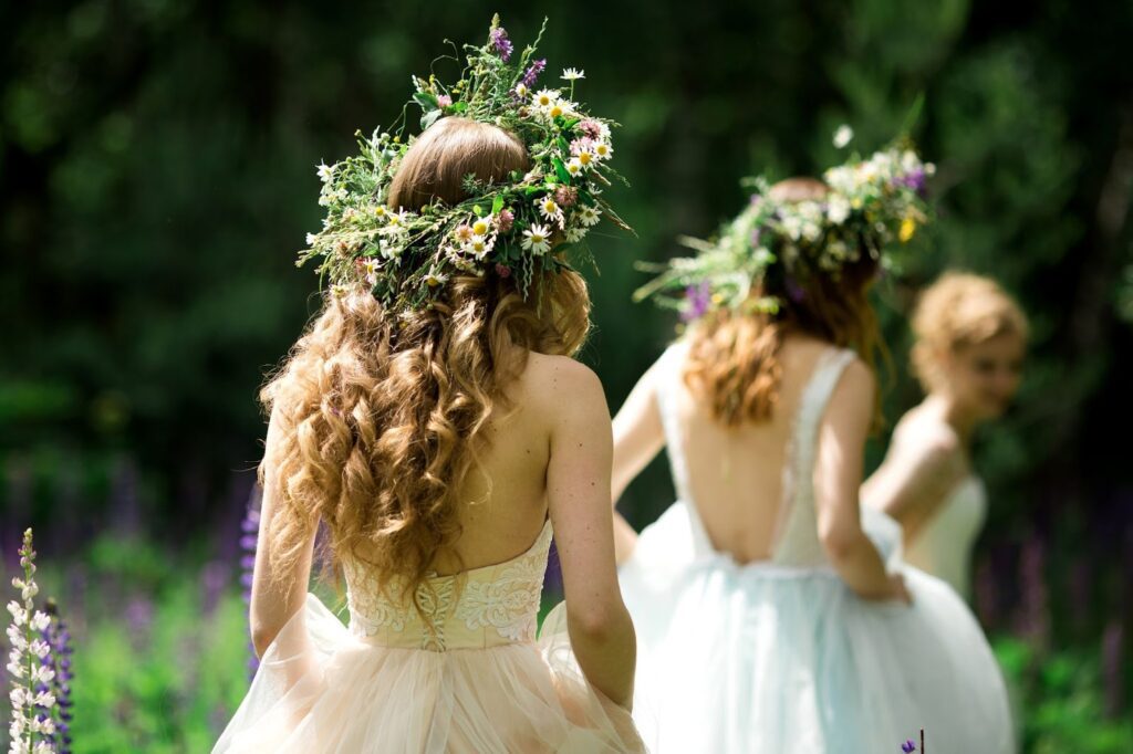 Bride with flowers in her hair