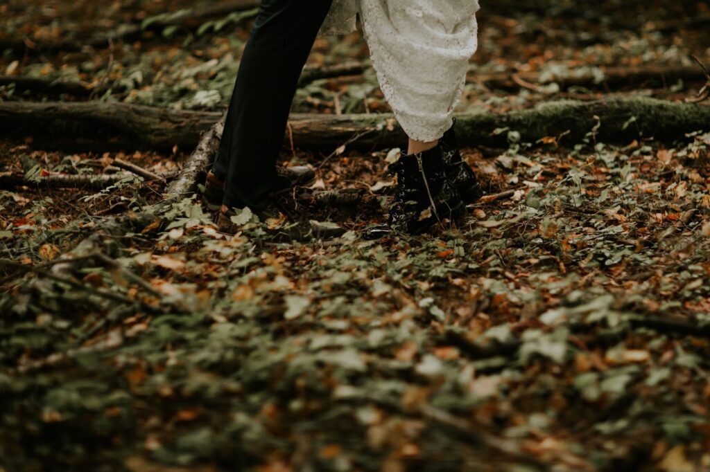 shoes on lots of leafs